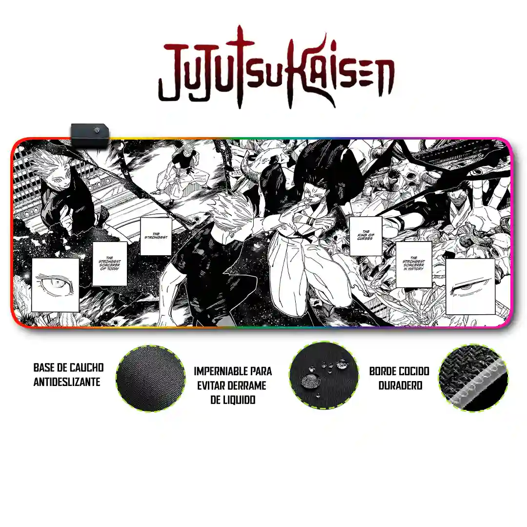 Mousepad Gamer Jujutsu Kaisen RGB/sin RGB Antideslizante 01