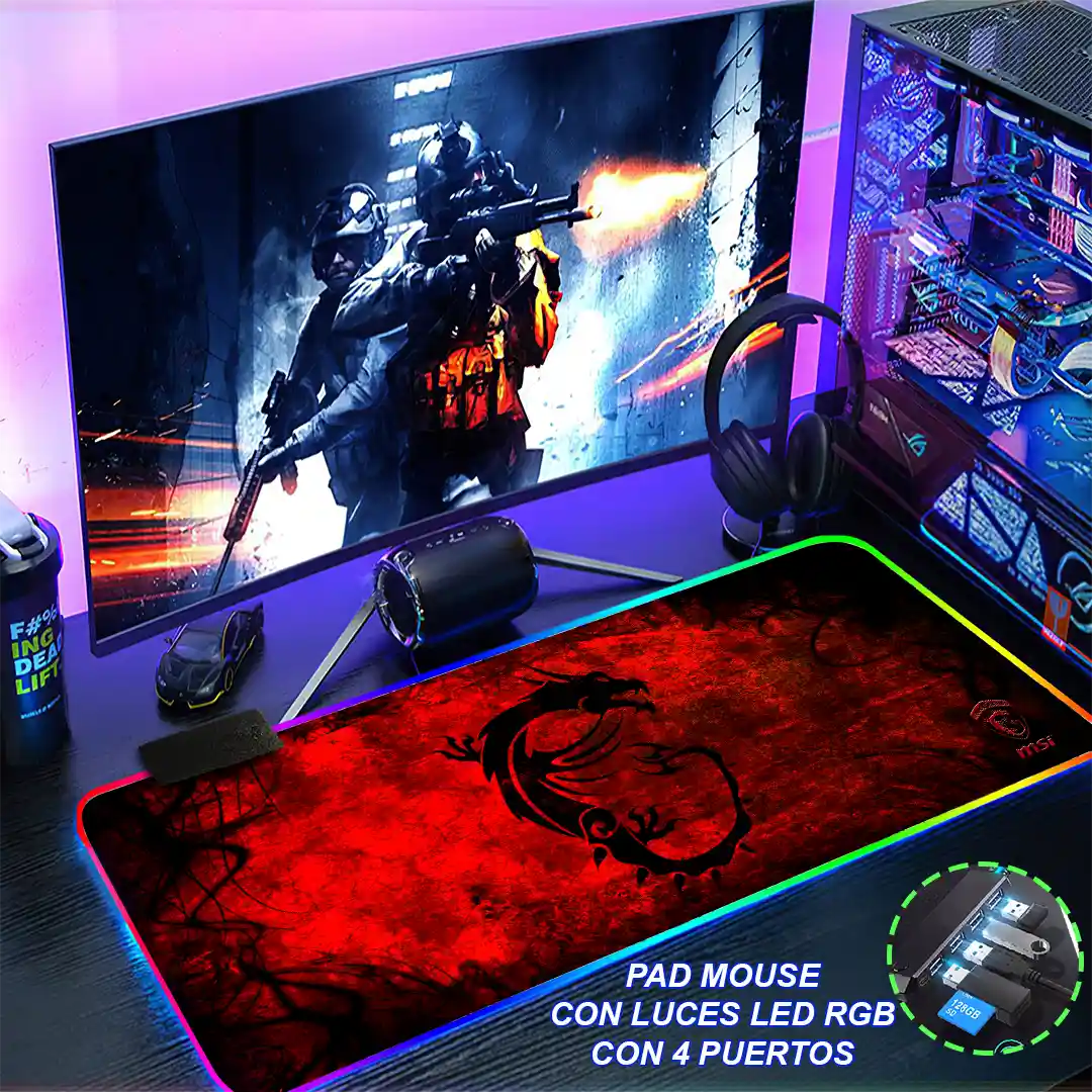 Mousepad Gamer Msi RGB/sin RGB Antideslizante 08 - Imagen 4