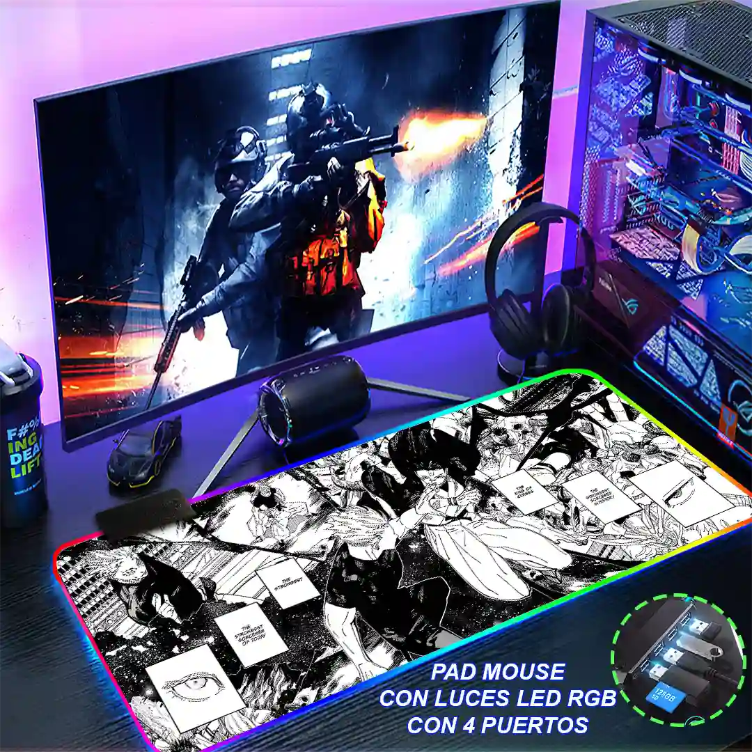 Mousepad Gamer Jujutsu Kaisen RGB/sin RGB Antideslizante 01 - Imagen 4