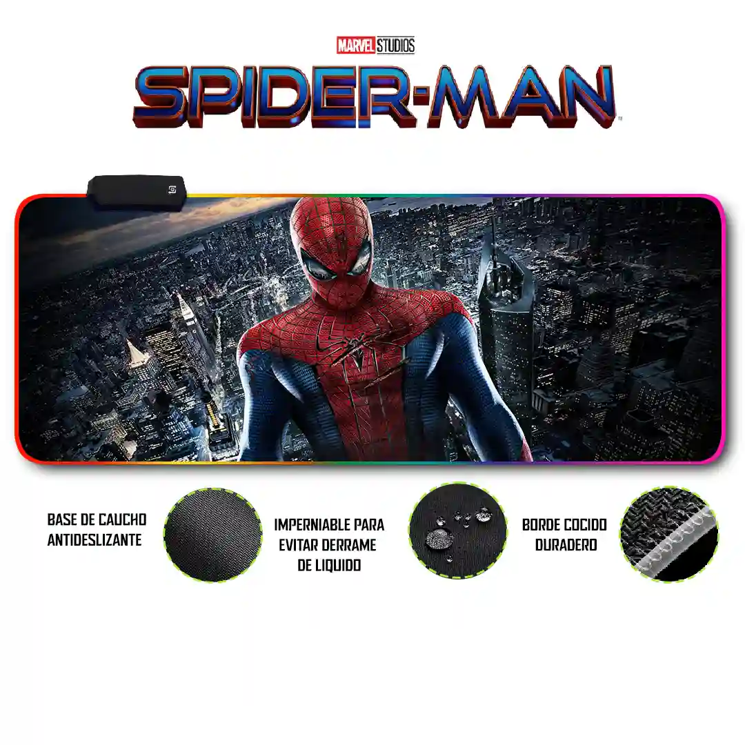 Mousepad Gamer Spiderman RGB/sin RGB Antideslizante 11