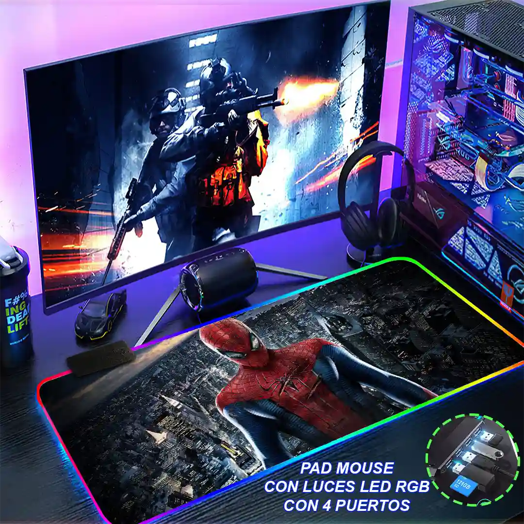 Mousepad Gamer Spiderman RGB/sin RGB Antideslizante 11 - Imagen 4
