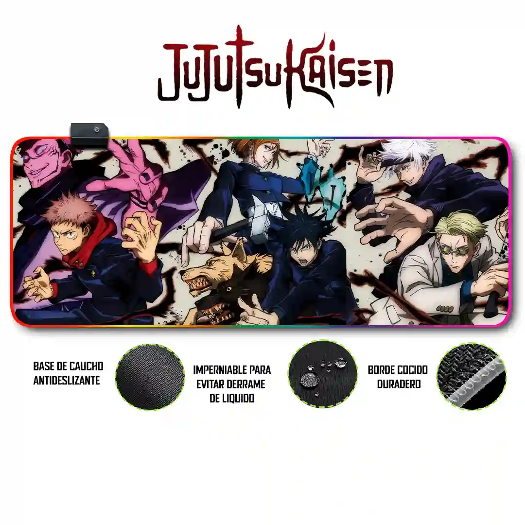 Mousepad Gamer Jujutsu Kaisen RGB/sin RGB Antideslizante 12
