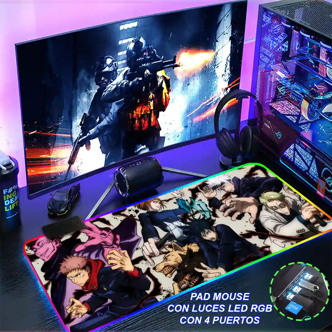 Mousepad Gamer Jujutsu Kaisen RGB/sin RGB Antideslizante 12 - Imagen 4