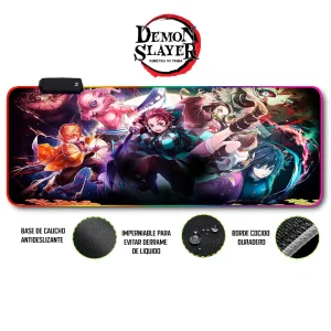 Mousepad Gamer Demon Slayer RGB/sin RGB Antideslizante 13