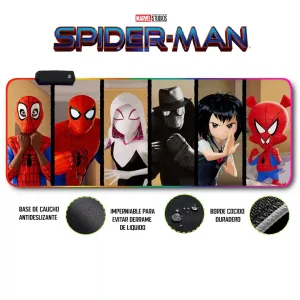 Mousepad Gamer Spiderman RGB/sin RGB Antideslizante 13