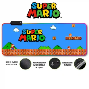 Mousepad Gamer Mario Bross RGB/sin RGB Antideslizante 13