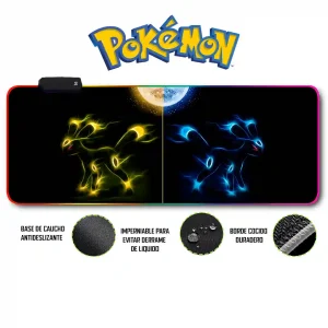 Mousepad Gamer Pokémon RGB/sin RGB Antideslizante 13