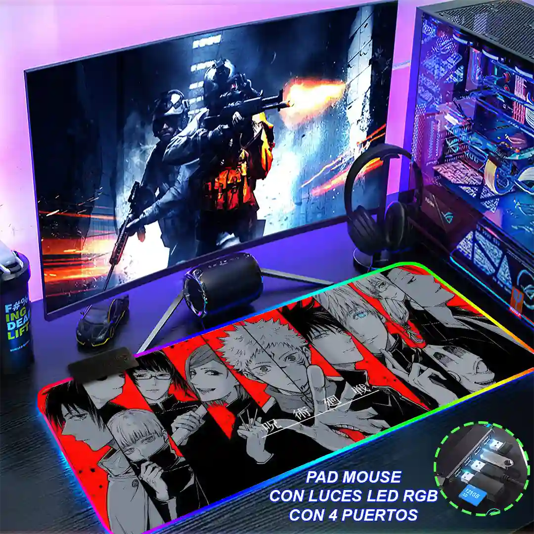Mousepad Gamer Jujutsu Kaisen RGB/sin RGB Antideslizante 13 - Imagen 4