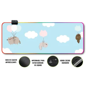 Mousepad Gamer Gatos RGB/sin RGB Antideslizante 14