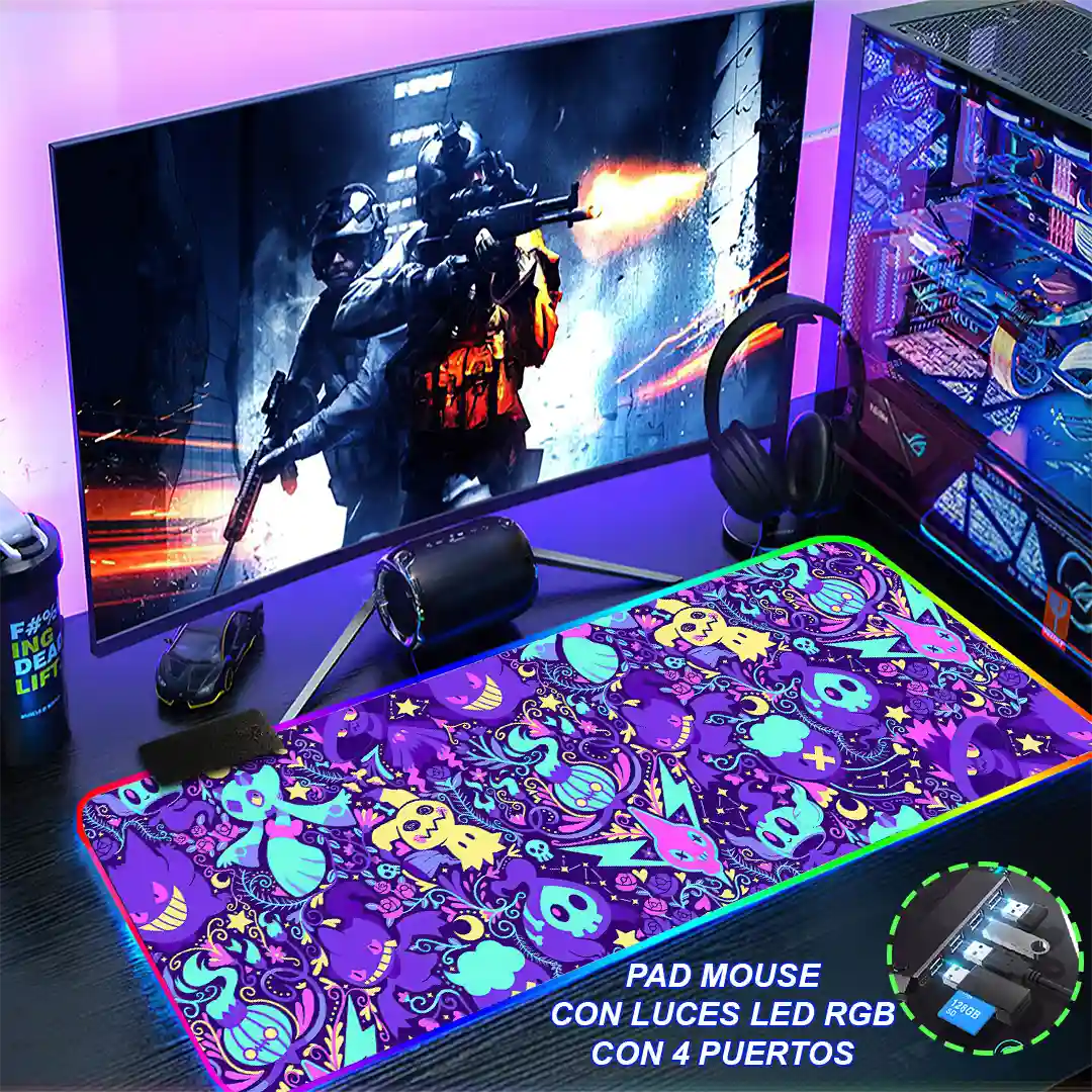 Mousepad Gamer Pokémon RGB/sin RGB Antideslizante 14 - Imagen 4