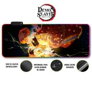 Mousepad Gamer Demon Slayer RGB/sin RGB Antideslizante 15