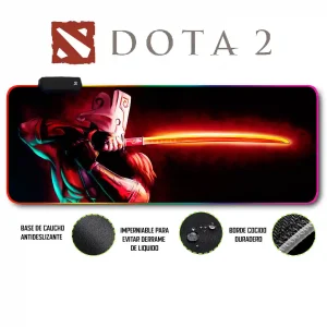 Mousepad Gamer Dota2 RGB/sin RGB Antideslizante 15