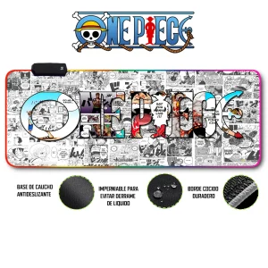 Mousepad Gamer One Piece RGB/sin RGB Antideslizante 16