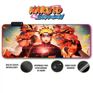 Mousepad Gamer Naruto RGB/sin RGB Antideslizante 16