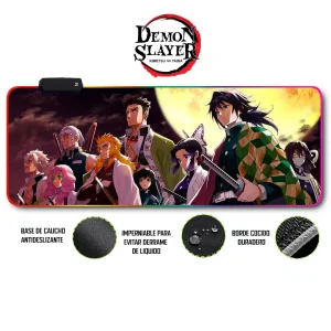 Mousepad Gamer Demon Slayer RGB/sin RGB Antideslizante 16