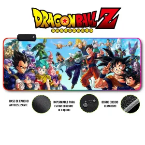 Mousepad Gamer Dragon ball RGB/sin RGB Antideslizante 16