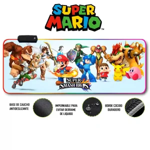 Mousepad Gamer Mario Bross RGB/sin RGB Antideslizante 16