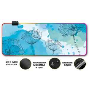 Mousepad Gamer Rosa RGB/sin RGB Antideslizante 16