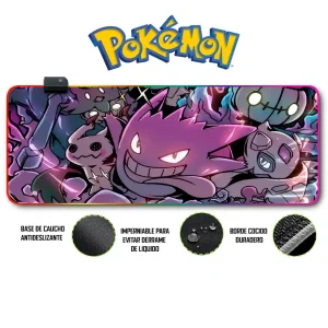 Mousepad Gamer Pokémon RGB/sin RGB Antideslizante 16