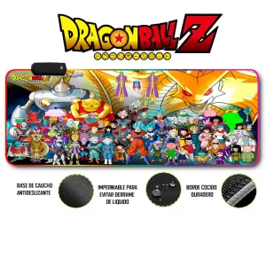Mousepad Gamer Dragon ball RGB/sin RGB Antideslizante 17