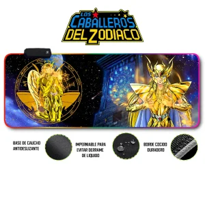 Mousepad Gamer Caballero Zodiaco RGB/sin RGB Antideslizante 17