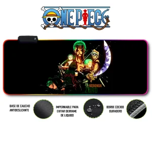 Mousepad Gamer One Piece RGB/sin RGB Antideslizante 18