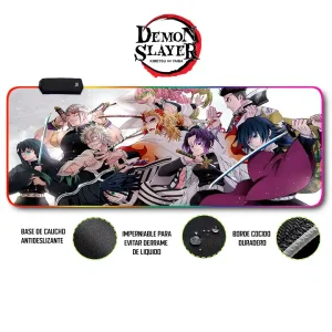 Mousepad Gamer Demon Slayer RGB/sin RGB Antideslizante 18
