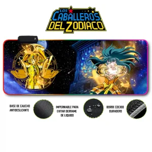 Mousepad Gamer Caballero Zodiaco RGB/sin RGB Antideslizante 18