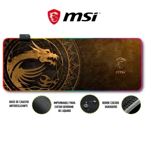 Mousepad Gamer Msi RGB/sin RGB Antideslizante 09