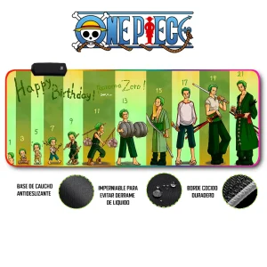 Mousepad Gamer One Piece RGB/sin RGB Antideslizante 20