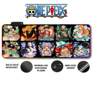 Mousepad Gamer One Piece RGB/sin RGB Antideslizante 21