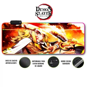 Mousepad Gamer Demon Slayer RGB/sin RGB Antideslizante 21