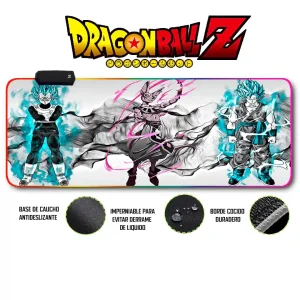 Mousepad Gamer Dragon ball RGB/sin RGB Antideslizante 21
