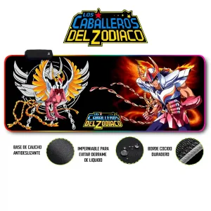 Mousepad Gamer Caballero Zodiaco RGB/sin RGB Antideslizante 21