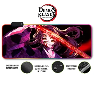 Mousepad Gamer Demon Slayer RGB/sin RGB Antideslizante 22