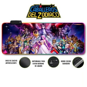Mousepad Gamer Caballero Zodiaco RGB/sin RGB Antideslizante 22