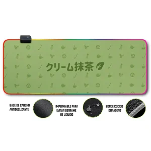 Mousepad Gamer Cocina Matcha RGB/sin RGB Antideslizante 22
