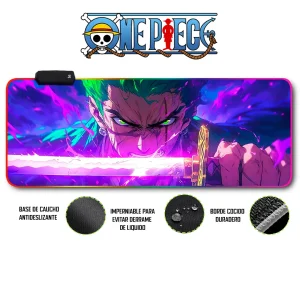 Mousepad Gamer One Piece RGB/sin RGB Antideslizante 23