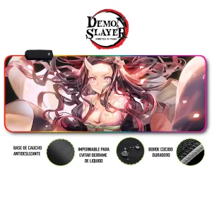 Mousepad Gamer Demon Slayer RGB/sin RGB Antideslizante 24