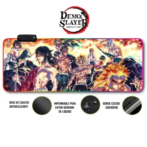 Mousepad Gamer Demon Slayer RGB/sin RGB Antideslizante 25
