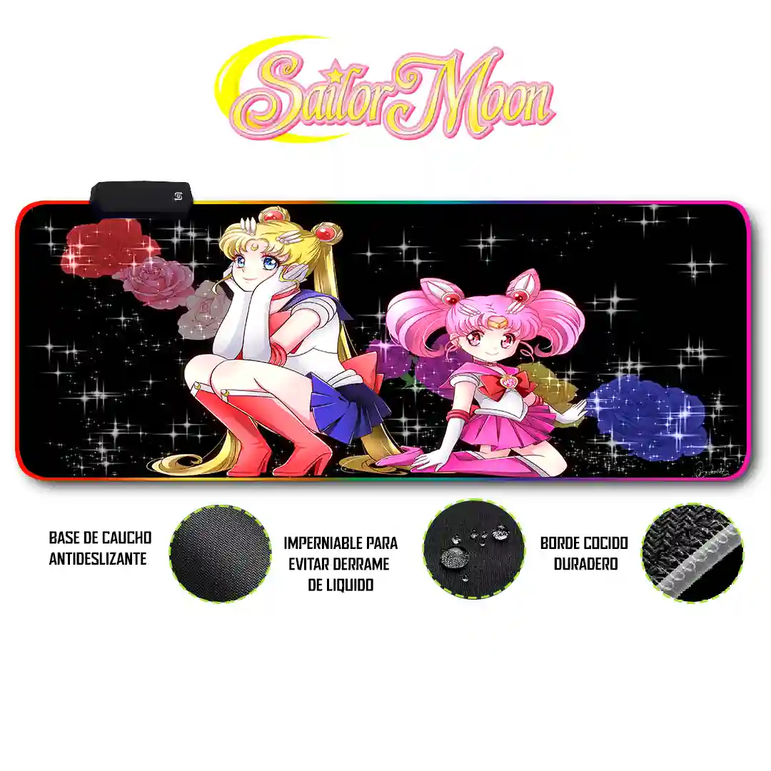 Mousepad Gamer Sailor Moon RGB/sin RGB Antideslizante 03
