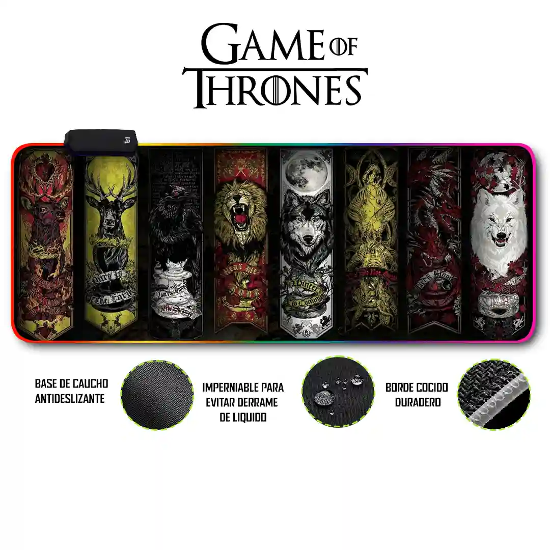 Mousepad Gamer Juego de Tronos RGB/sin RGB Antideslizante 03