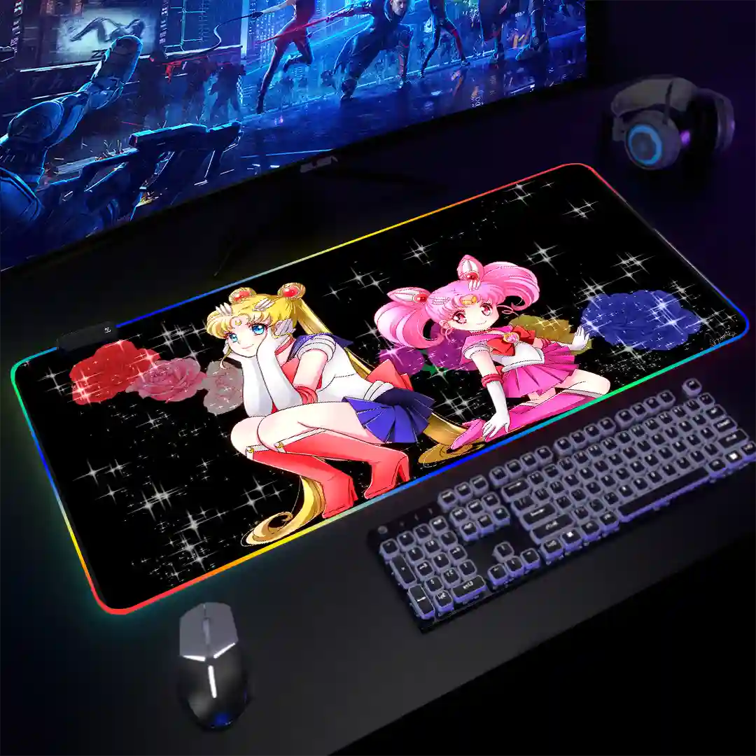Mousepad Gamer Sailor Moon RGB/sin RGB Antideslizante 03 - Imagen 3