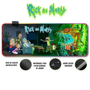 Mousepad Gamer Rick y Morty RGB/sin RGB Antideslizante 05
