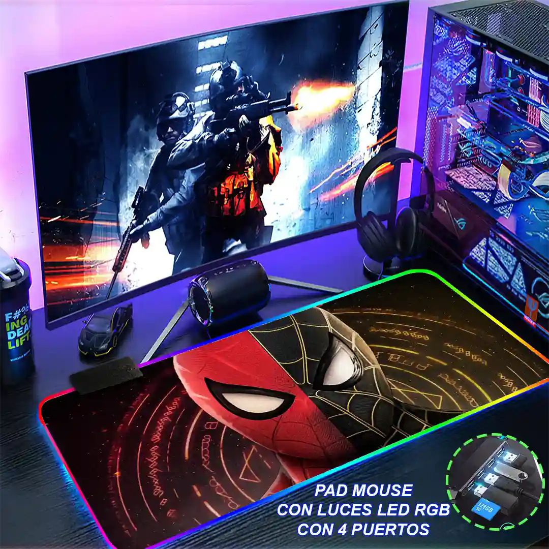 Mousepad Gamer Spiderman RGB/sin RGB Antideslizante 20 - Imagen 4
