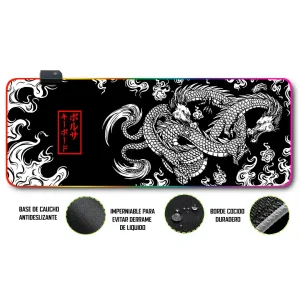 Mousepad Gamer Dragon Chino RGB/sin RGB Antideslizante 06