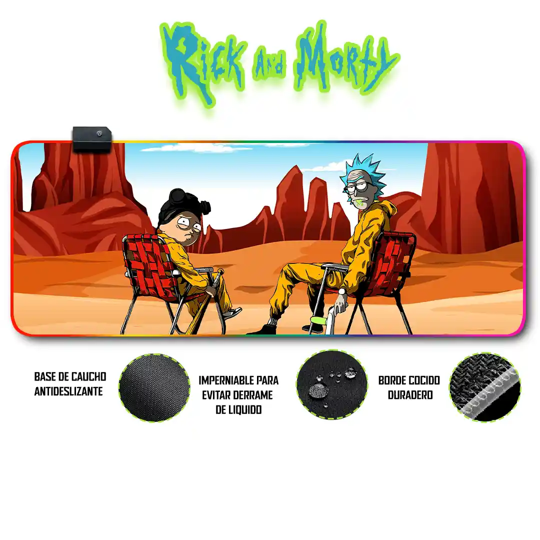 Mousepad Gamer Rick y Morty RGB/sin RGB Antideslizante 06