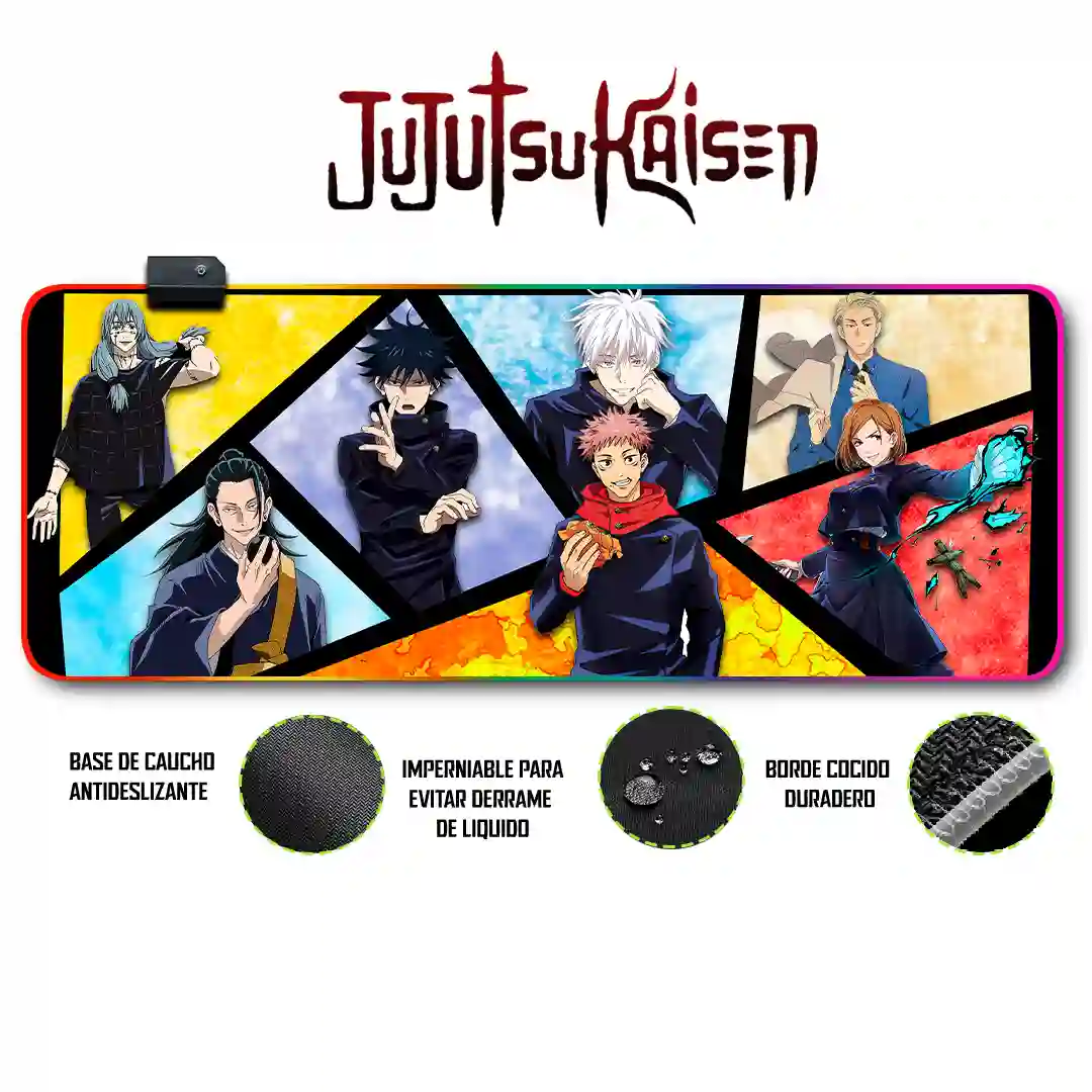 Mousepad Gamer Jujutsu Kaisen RGB/sin RGB Antideslizante 06