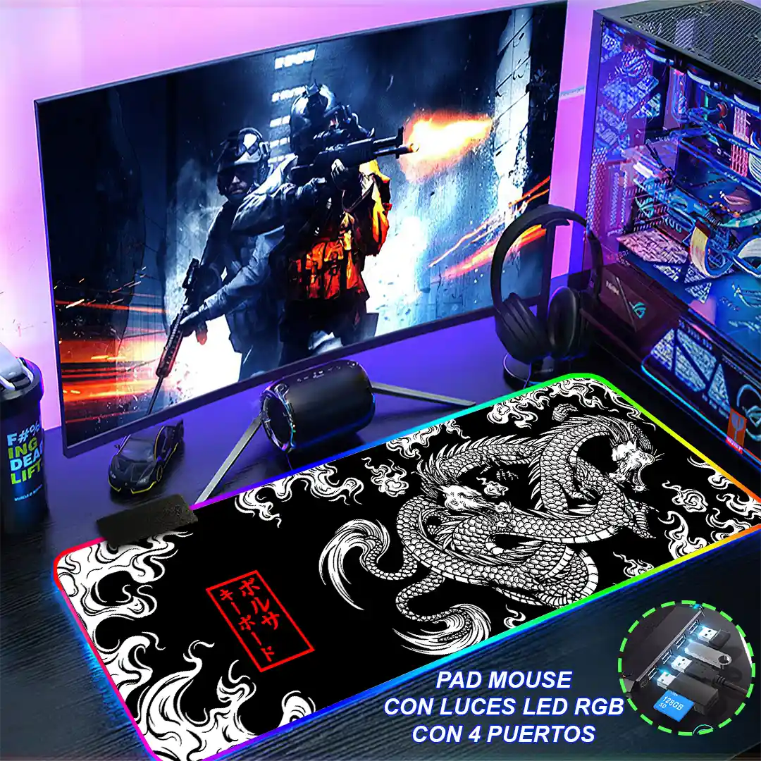 Mousepad Gamer Dragon Chino RGB/sin RGB Antideslizante 06 - Imagen 4
