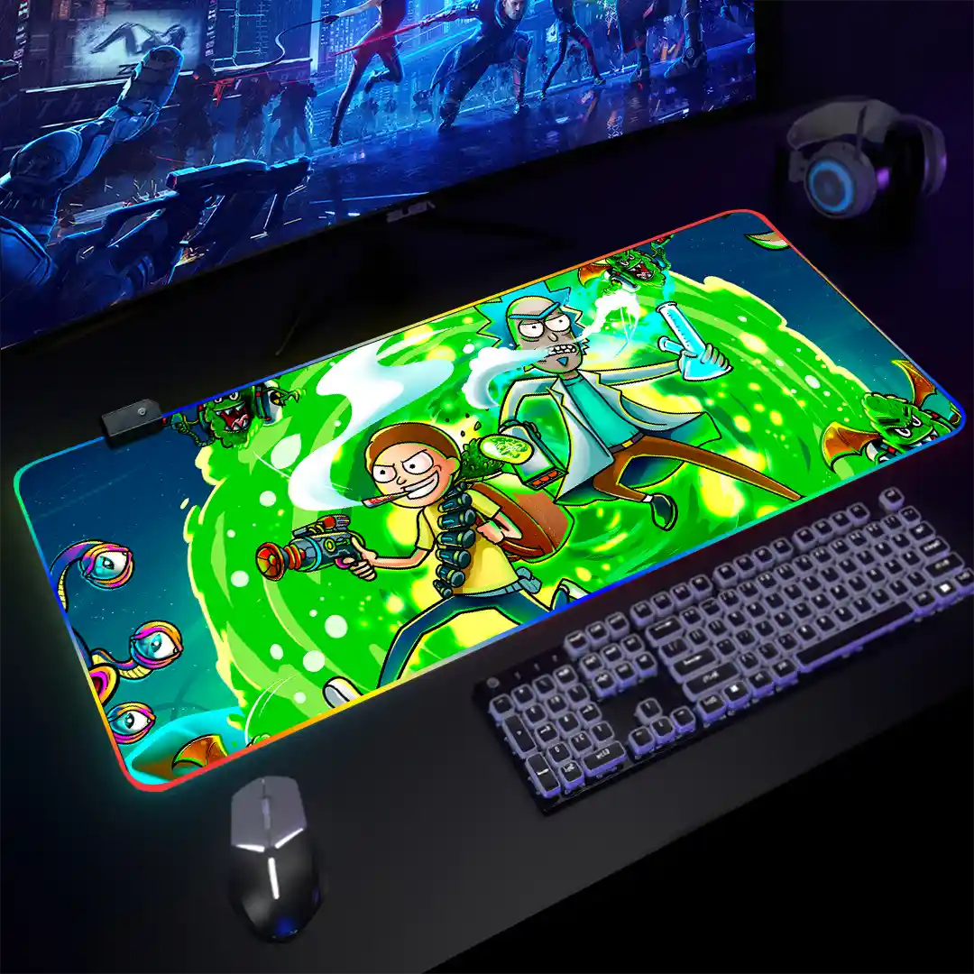 Mousepad Gamer Rick y Morty RGB/sin RGB Antideslizante 07 - Imagen 3